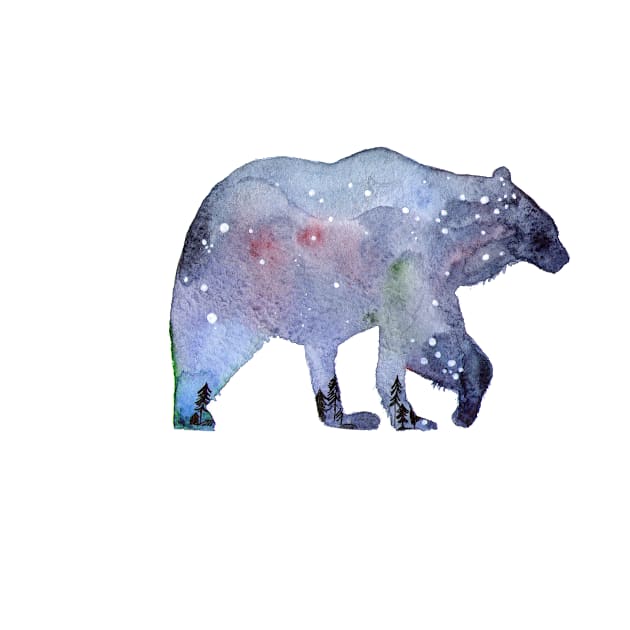 Bear Watercolor Illustration by bigeyeswithlove