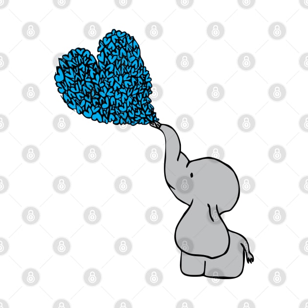 Baby Blue Elephant Love by russodesign