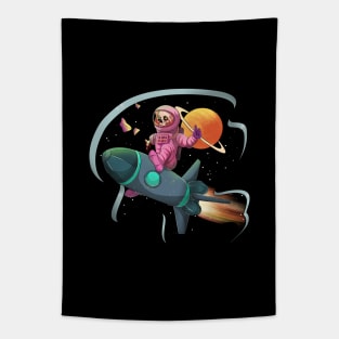 Zombie Skull Space Astronaut Tapestry