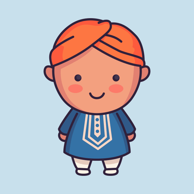 Cute Indian Groom in Traditional Clothing Cartoon by SLAG_Creative