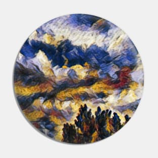 Cloudy Sky With Trees - Painting Style Pin