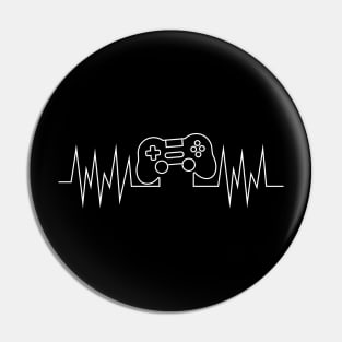 Gamer Heart Beat-white version Pin