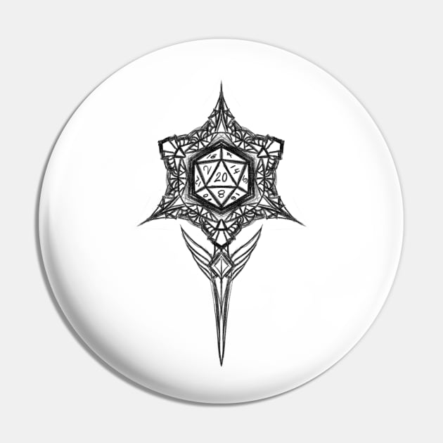 D20 (black) Pin by Kytri