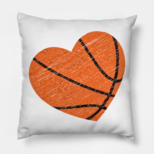 Basketball, Basketball Ball In The Shape Of A Heart Pillow