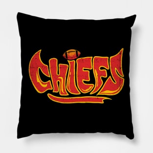 Chiefs - typography vintage Pillow