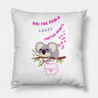 Kiki The Naughty Farting Hearts Cute Koala (c) Pillow