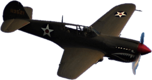 P-40E Warhawk Diving - No Background Magnet