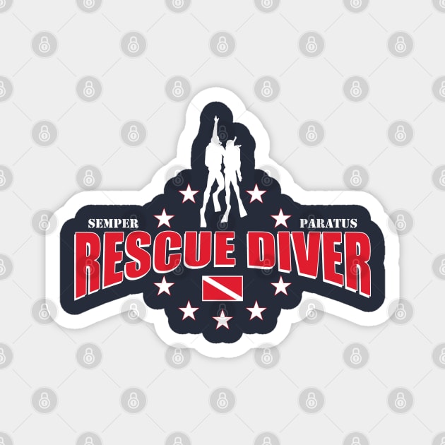 Rescue Diver - Scuba Diving Gift Magnet by TCP