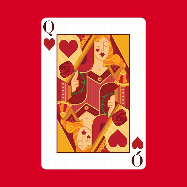 Queen of Hearts Playing Card by Woah_Jonny