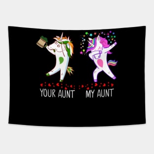 Your Auntie My Auntie Dabbing Unicorn Tapestry