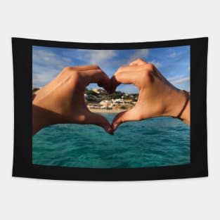 Ibiza love print Cala Tarida Tapestry