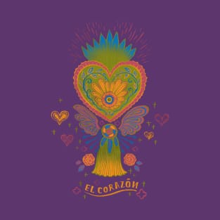 Mexican Heart Tassel (Corazon) - Purple T-Shirt