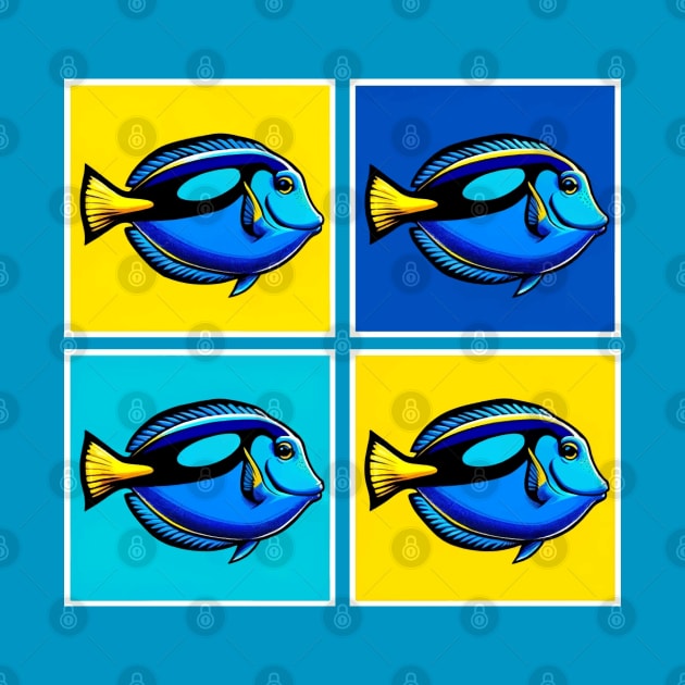 Pop Blue Tang Fish - Cool Aquarium Fish by PawPopArt