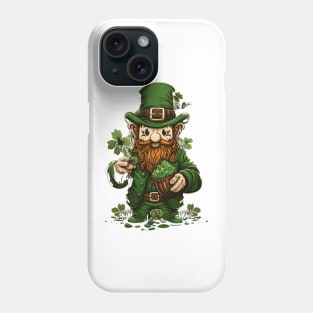 green gnome wearing a green hat with a shamrock Phone Case