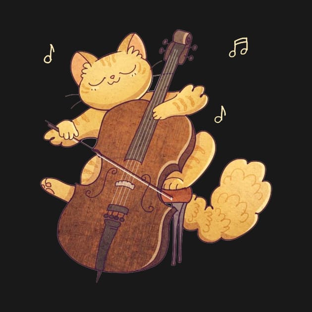 Cello Music Cat T-Shirt Funny Pet Gift Idea by Danielsmfbb