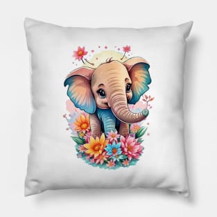 Minimal Cute Baby Elephant Pillow