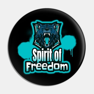 Spirit of freedom inspired by wolf Pin