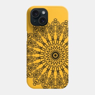 Vintage Contour Ornaments Mandala black Phone Case