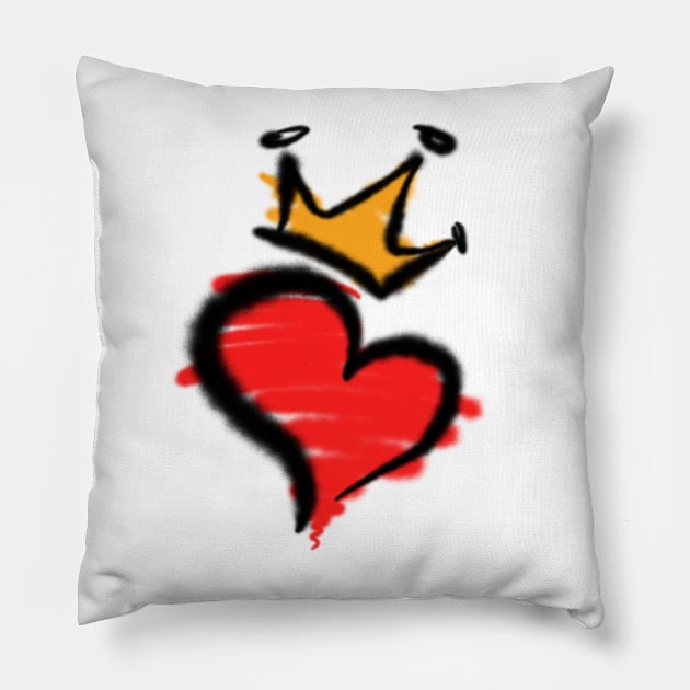 Graffiti heart with spray paint splatters love Pillow by Snoe