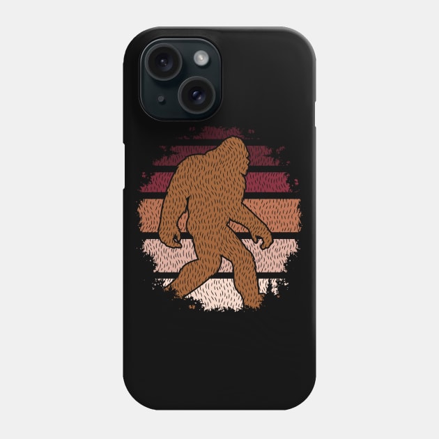 bigfoot Retro sunset Phone Case by Tesszero