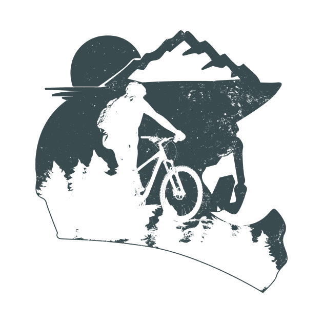 Mountain Bike Shirt | Helmet Biker Sunset Gift by Gawkclothing