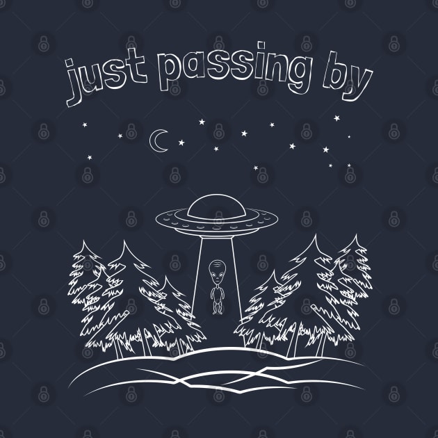 Just Passing By - Funny Alien by Souls.Print