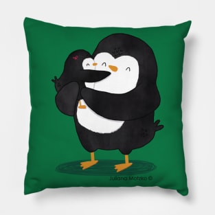 Dad and Daughter Penguins Pillow