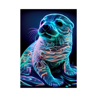 Neon Harbor Seal Pup A Brilliant Sight T-Shirt