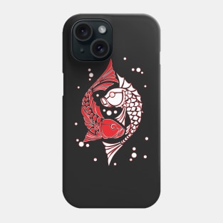 Red and white koi fish. Symbol of good luck Phone Case