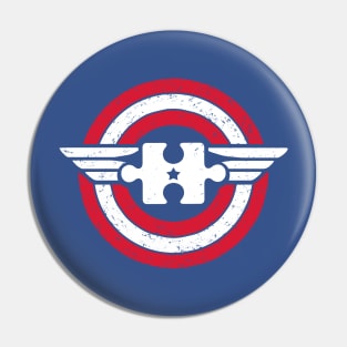 Captain Autism Superhero T-Shirt Pin