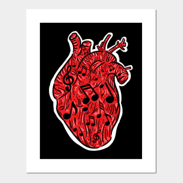Anatomical Heart Cardiac Music T Shirt Heart Poster E Stampa
