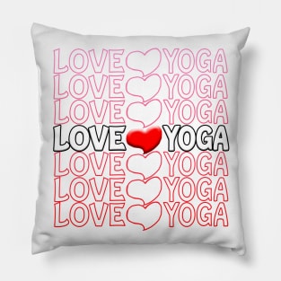 Love Yoga Heart Repeat Text Red Pillow