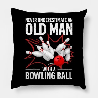 Cute Bowling Women Men Grandpa Bowler Team Bowlin Lane Spare Pillow