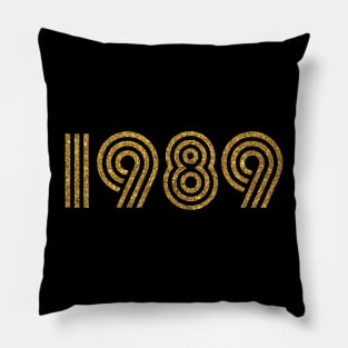 1989 Birth Year Glitter Effect Pillow