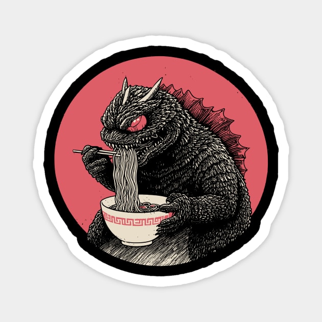 Kaiju Monster Eating Ramen Magnet by Carlos's Store 4