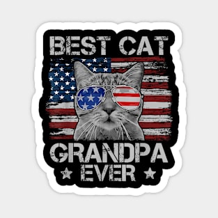 Best Cat Grandpa Ever American Flag Patriotic 4Th Of July Magnet