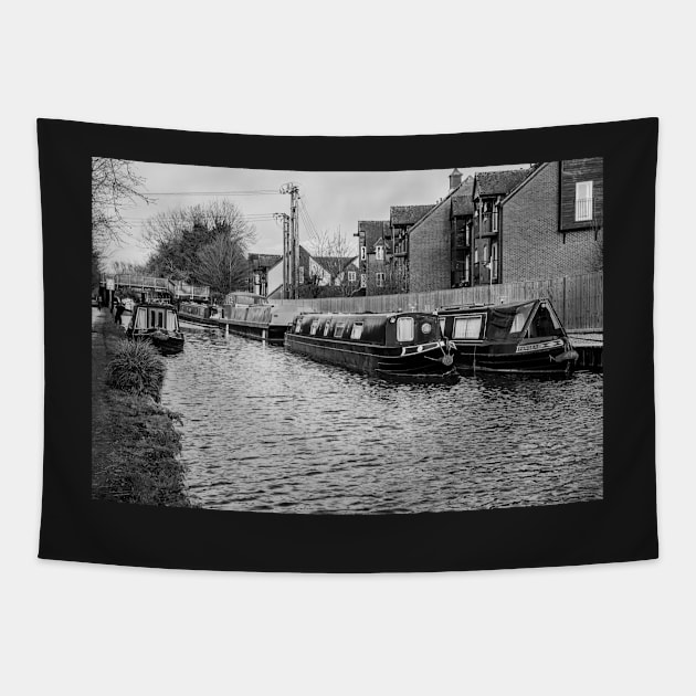 Canalside Moorings At Newbury Tapestry by IanWL