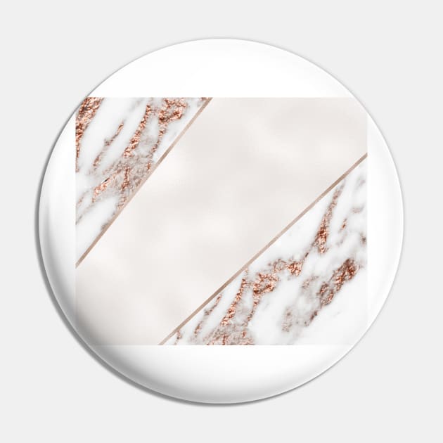 Rose gold marble geometric pearl Pin by marbleco