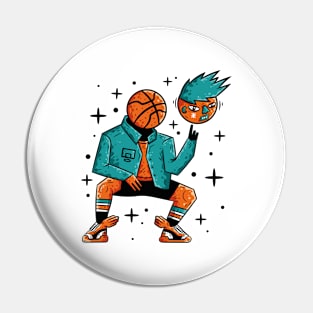 Cartoon Basketball Game Pin