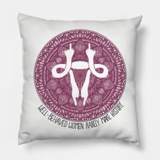 Mind Your Own Uterus (Pink) Pillow