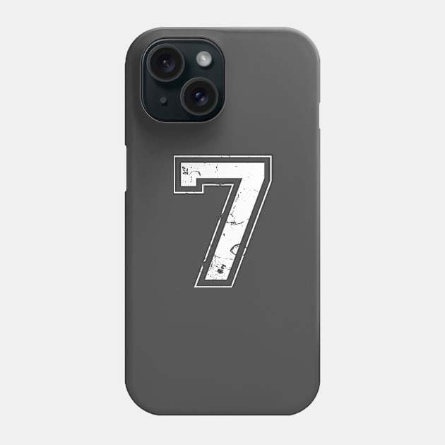 Number 7 Seven White Jersey Sports Athletic Player Phone Case by porcodiseno