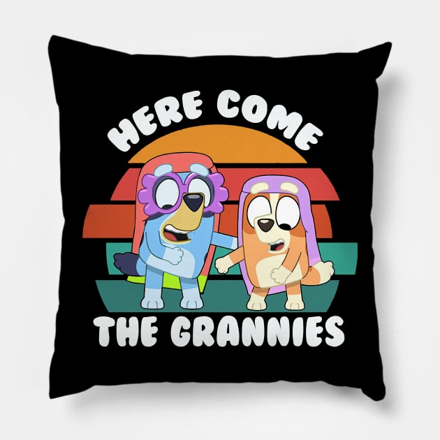 Here Come Dance The Grannies Kids Pillow by Radenpatah