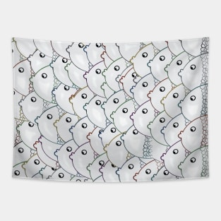 Colorful karps rainbow white Tapestry