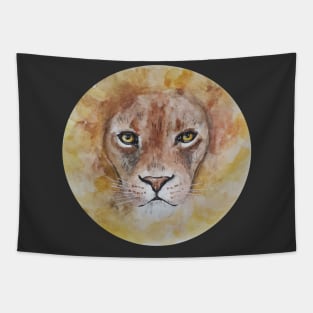 upset lion Tapestry