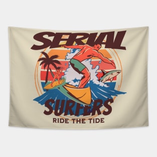 Serial Surfers vintage surf Tapestry