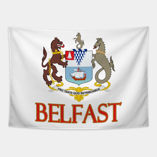 Belfast, Northern Ireland - Coat of Arms Design Tapestry by Naves