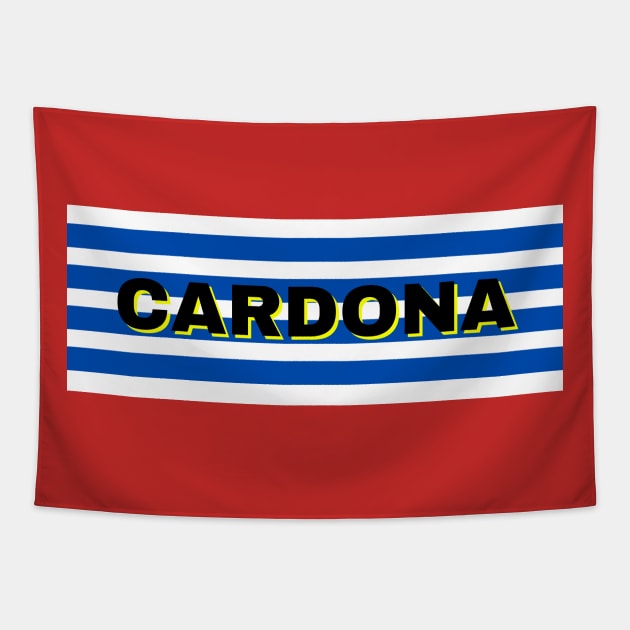 Cardona City in Uruguay Flag Stripes Tapestry by aybe7elf