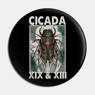 Cicada Invasion 2024 tarot card brood  XIX & XIII Pin