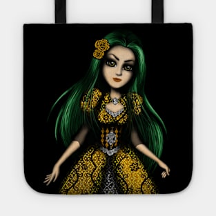 Fantasy Green and Yellow Girl Tote