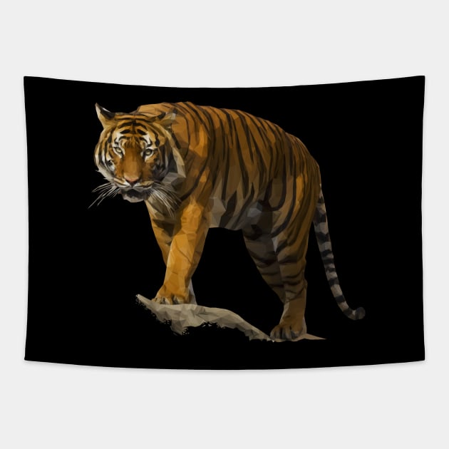 Tiger Low Poly Tapestry by HungCreations